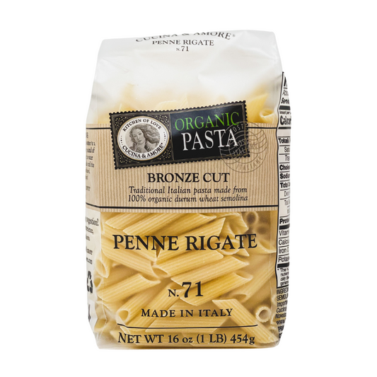 Organic Bronze-Cut Penne Rigate Pasta - 4 Pack